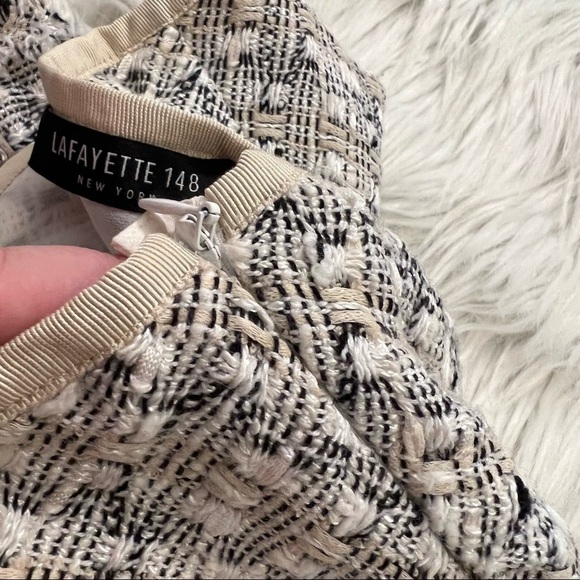 Lafayette 148 A-Line Flounce Skirt Beige Tweed - Picture 10 of 12